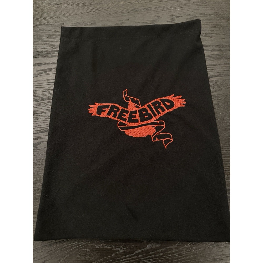 Freebird Black Dust Bag 15" By 11"Storage Bag Black Red Embroidery